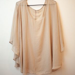 Exhilaration 3xl sheer blouse 3/4 sleeve